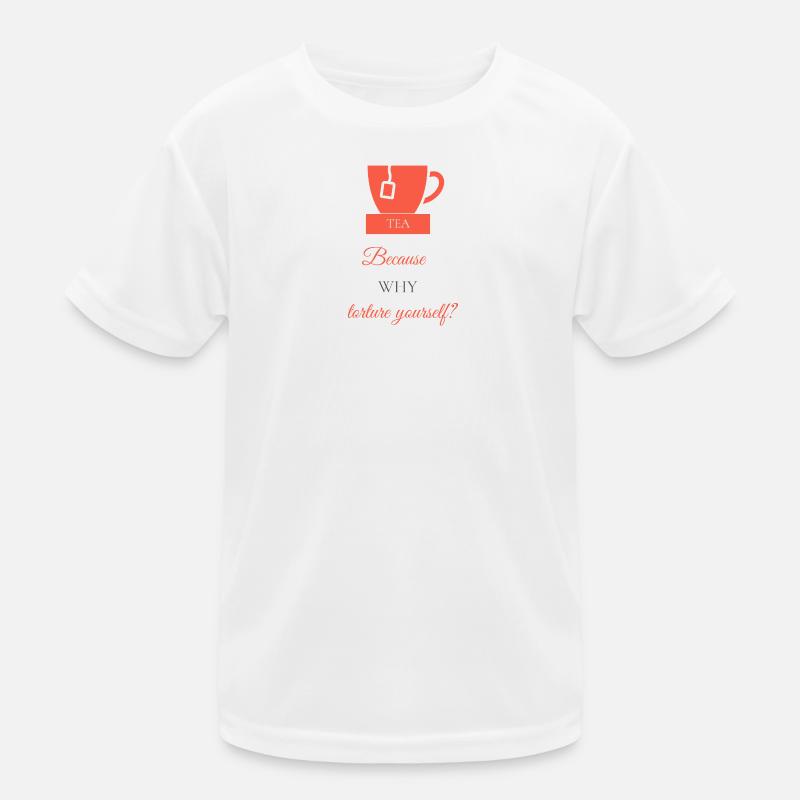 TEA-RIFFIC (Bright Red + Grey) Kids Functional T-Shirt