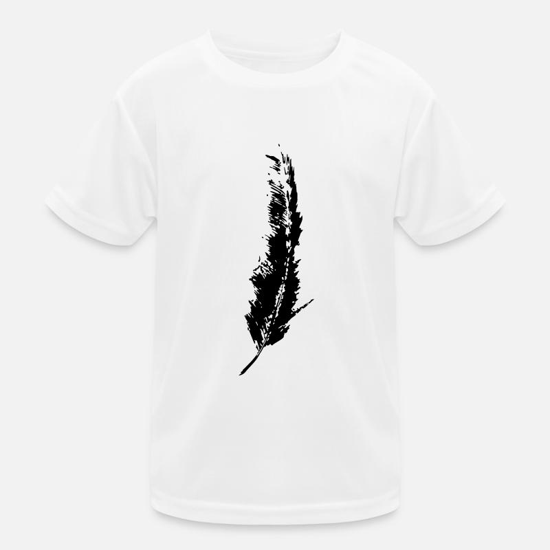 KEIKO feather V Feather Freedom BW black and white bab Kids Functional T-Shirt