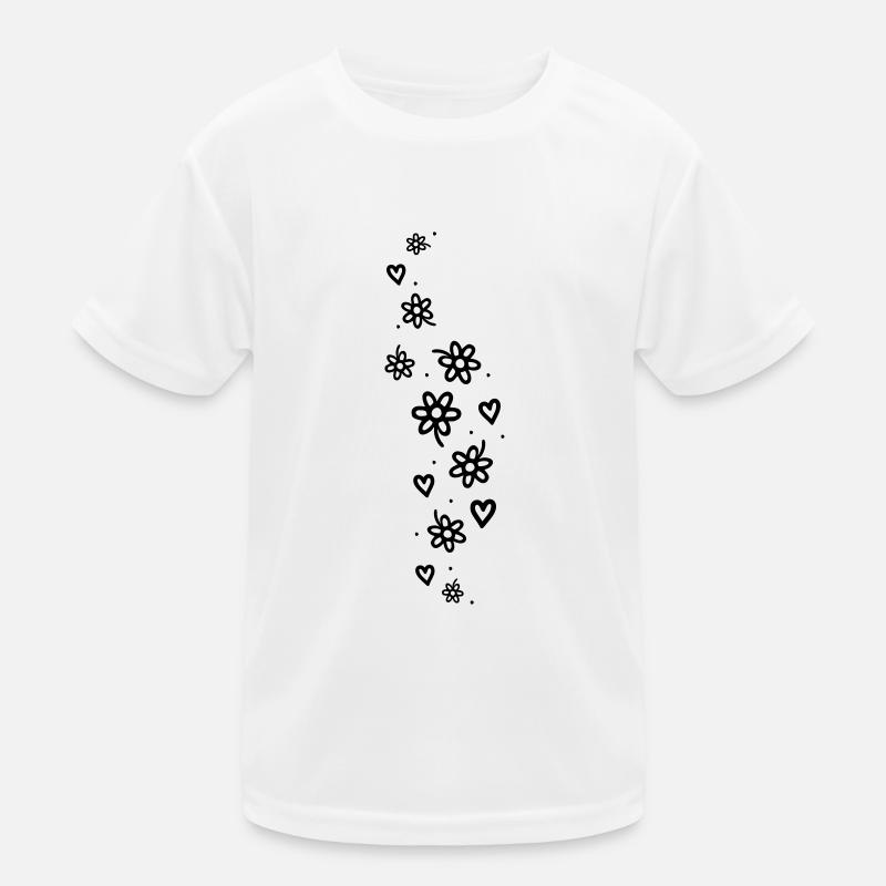 Blumen Glitzer Kinder Funktions-T-Shirt