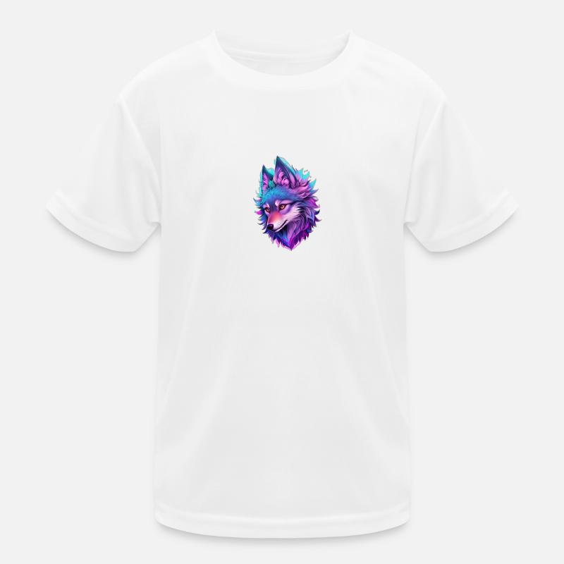 cute wolf head 4 - Kinder Funktions-T-Shirt - Weiß