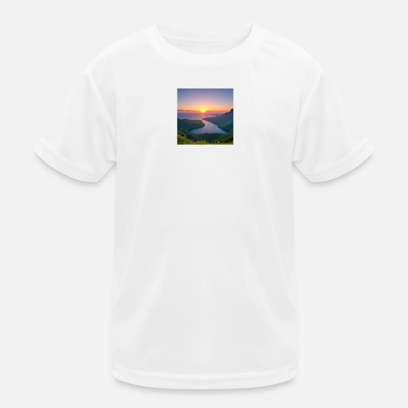 Coucher de soleil sur la vallée lacustre T-shirt sport Enfant