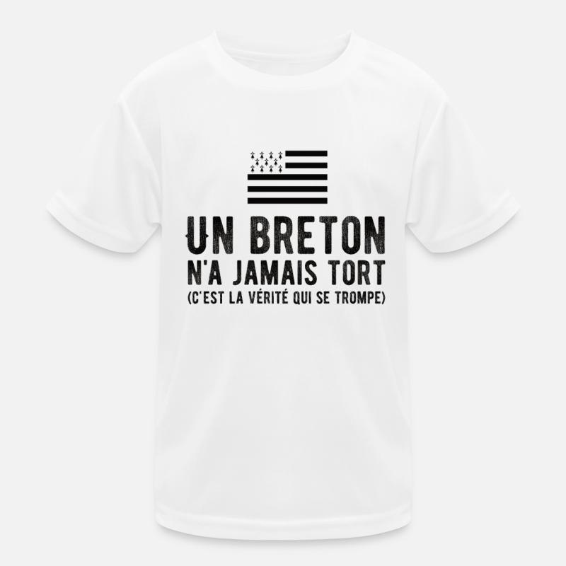Flag Brittany a Breton is never wrong Kids Functional T-Shirt