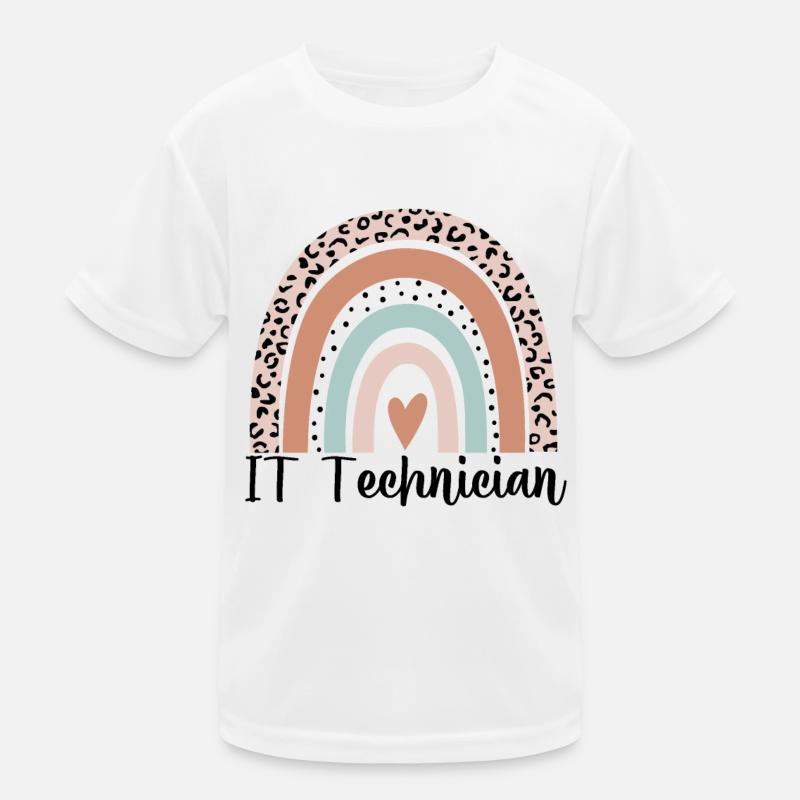 Technicien informatique Rainbow Leopard Drôle technicien informatique T-shirt sport Enfant