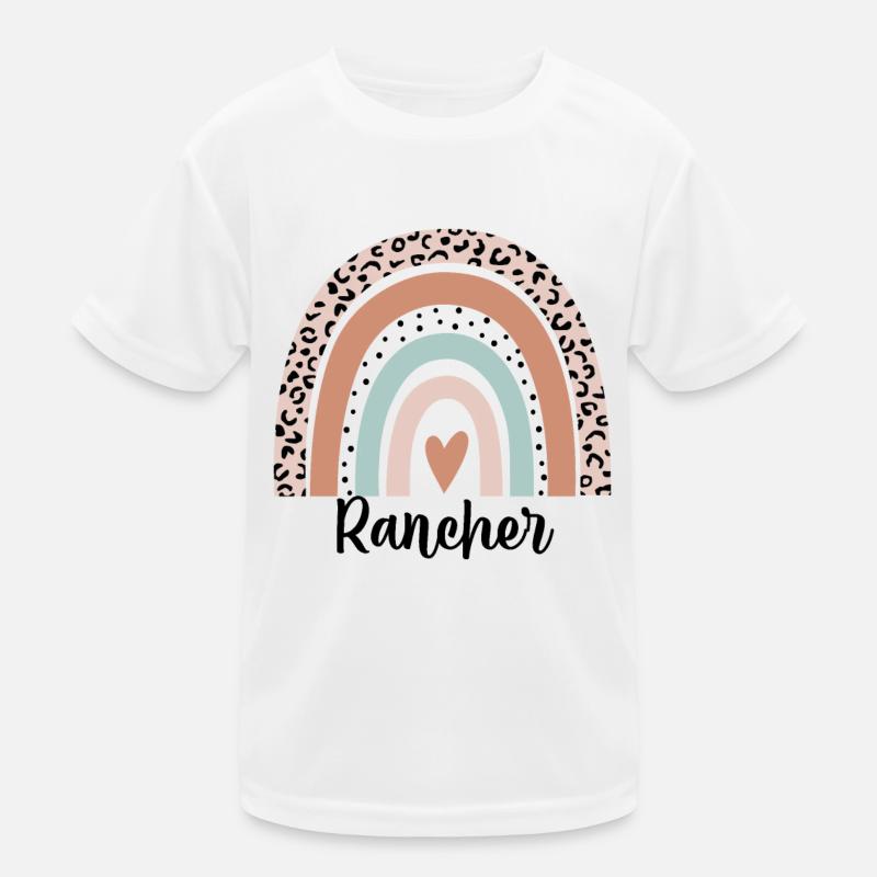 Rancher Rainbow Leopard Funny Rancher Gift Kids Functional T-Shirt