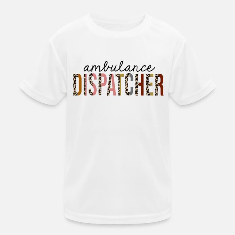 Ambulance Dispatcher Leopard Print Drôle T-shirt sport Enfant