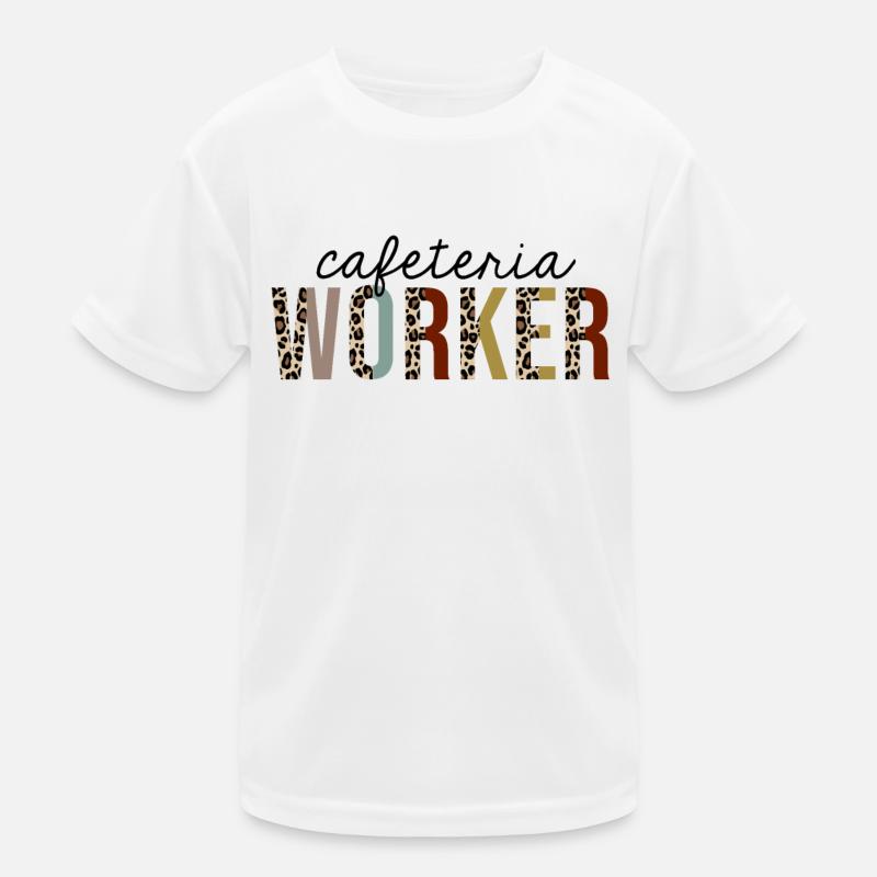 Cafeteria Worker Leopard Print Funny Kids Functional T-Shirt