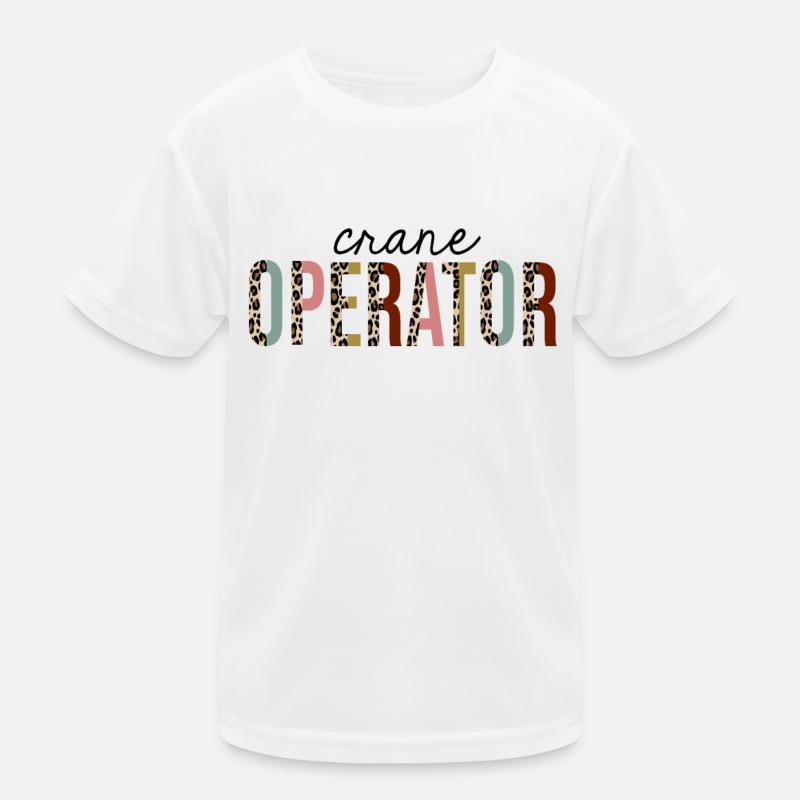 Grue opérateur imprimé léopard drôle T-shirt sport Enfant
