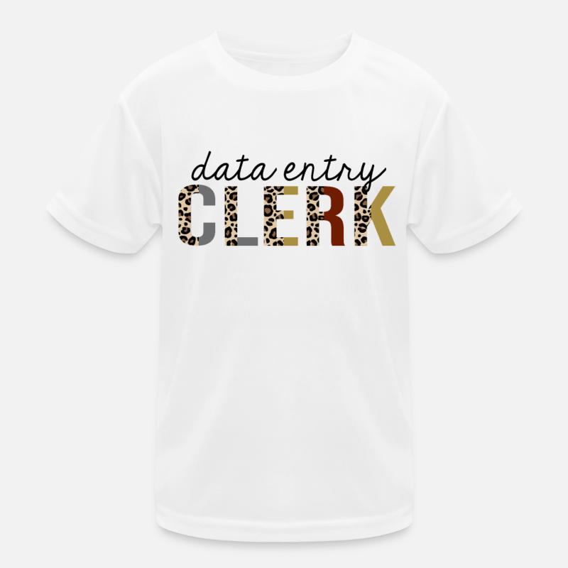 Data Entry Clerk Leopard Print Funny Kids Functional T-Shirt