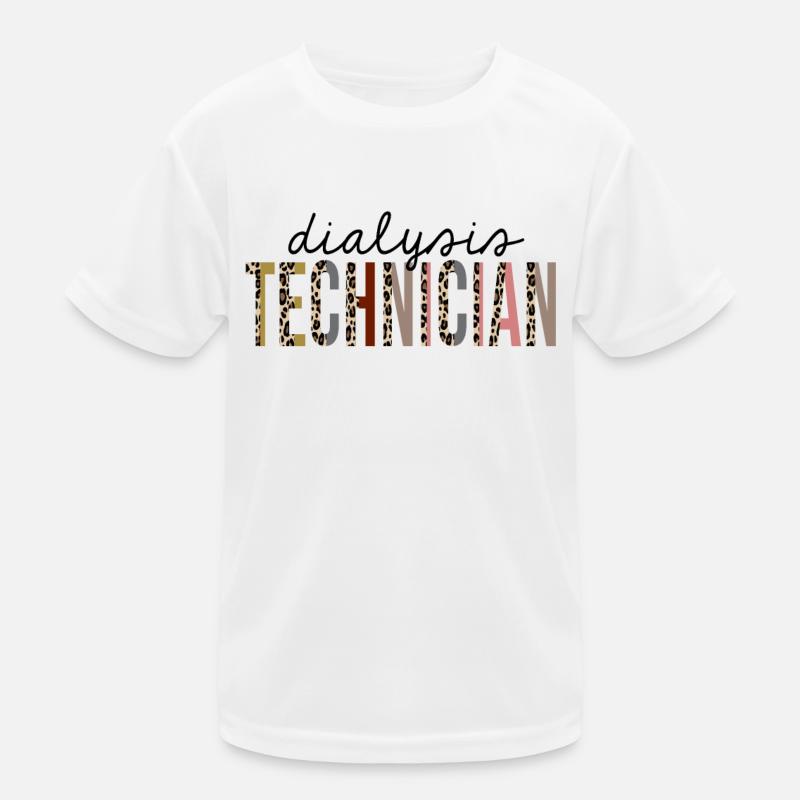 Technicien en dialyse Leopard Print Drôle T-shirt sport Enfant