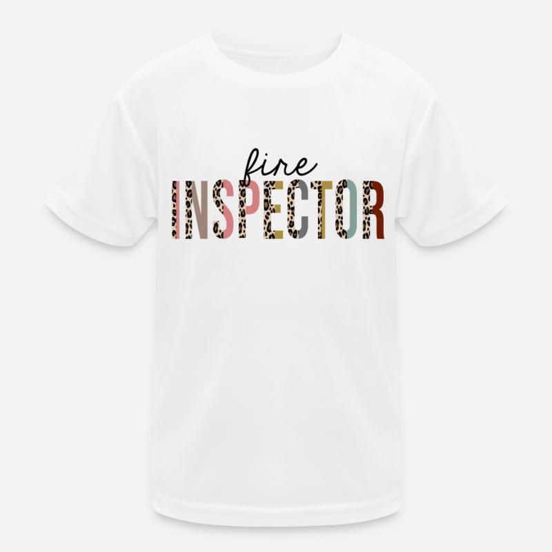 Fire Inspector Leopard Print Funny Kids Functional T-Shirt
