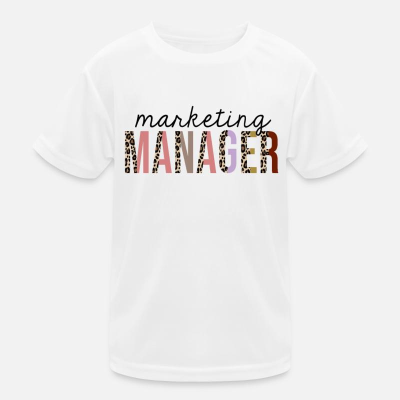 Marketing Manager Leopard Print Funny Kids Functional T-Shirt