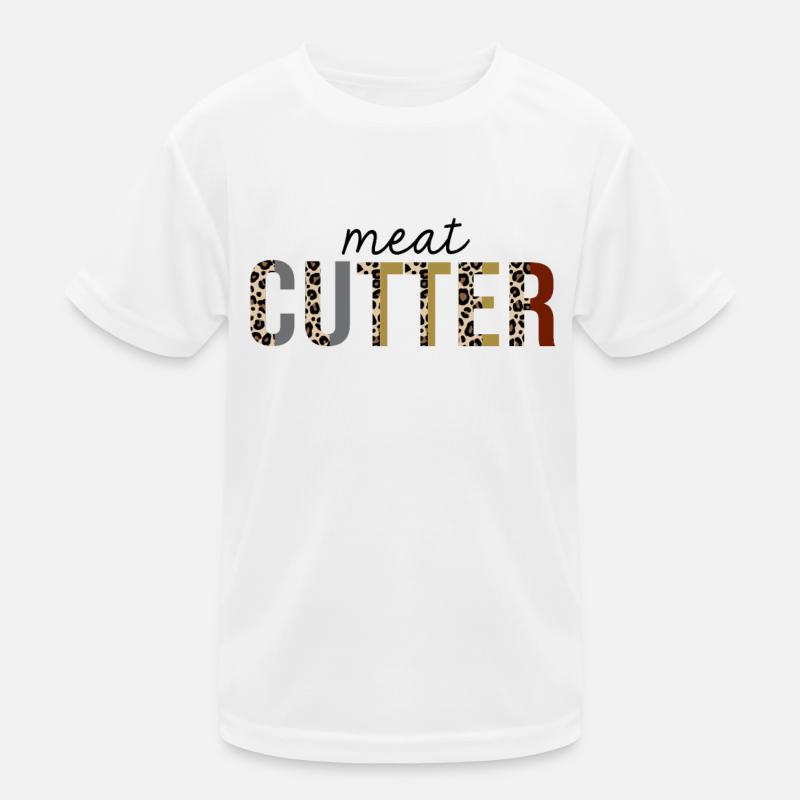 Meat Cutter Leopard Print Drôle T-shirt sport Enfant