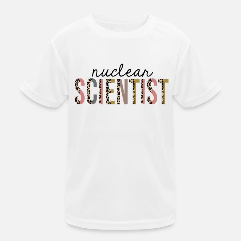 Scientifique nucléaire Leopard Print Drôle T-shirt sport Enfant