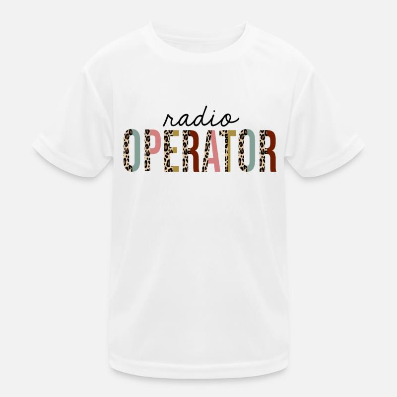 Radio Operator Leopard Print Funny Kids Functional T-Shirt