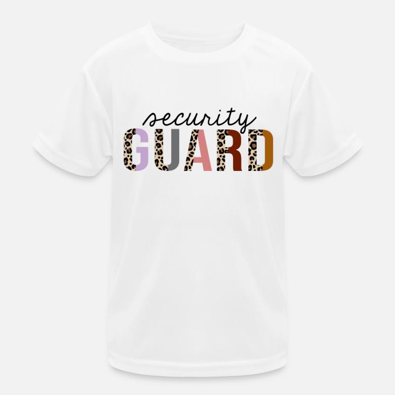 Security Guard Leopard Print Funny Kids Functional T-Shirt