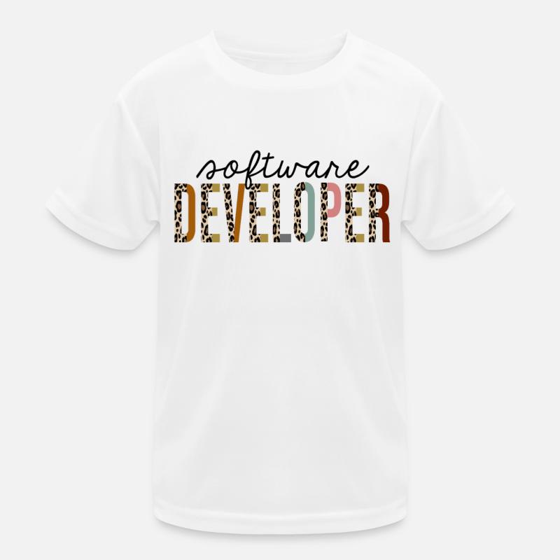 Softwareentwickler Leopard Print Funny Kinder Funktions-T-Shirt