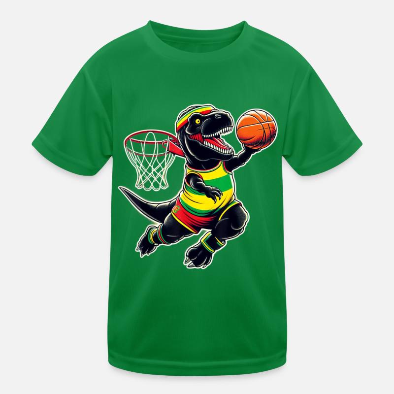 T-rex Dunking Un dinosaure Juneteenth de basket-ball T-shirt sport Enfant