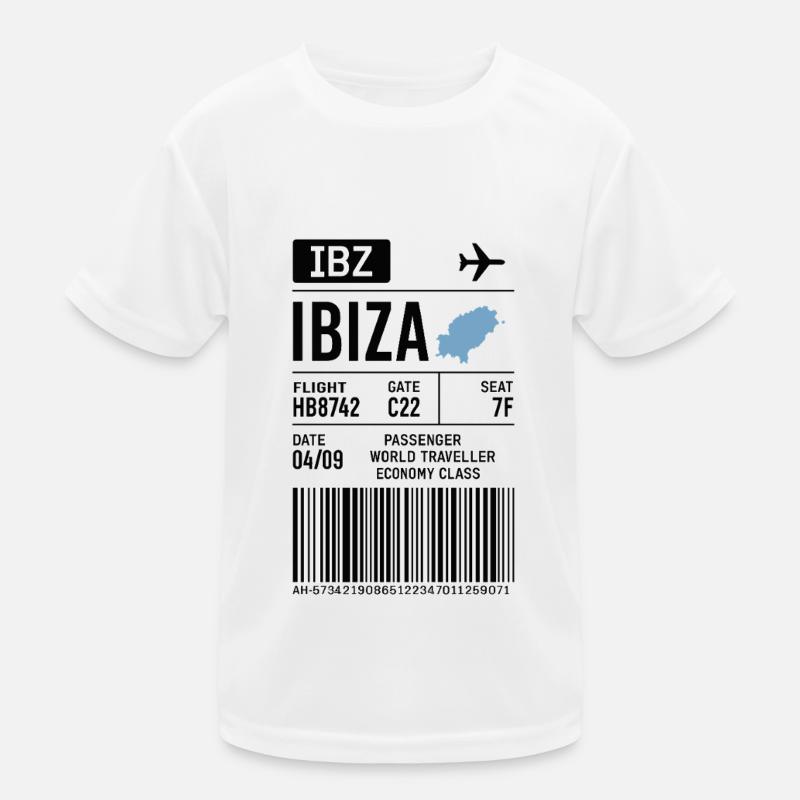 Ibiza Boarding Pass – Flugticket Style - Kinder Funktions-T-Shirt - Weiß