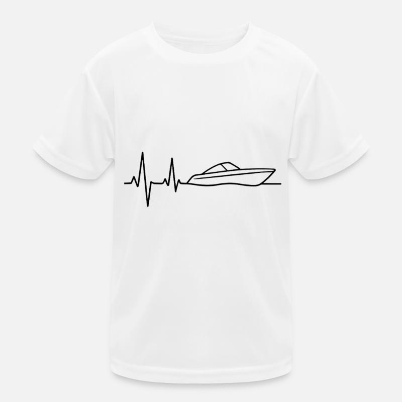 Boot Herzschlag – Motorboot Leben Kinder Funktions-T-Shirt