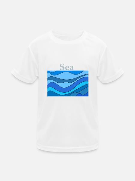 Meer - Kinder Funktions-T-Shirt - Weiß