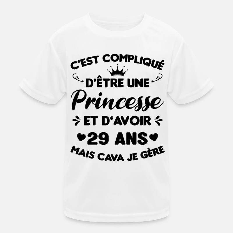Princesse 29 Ans Joyeux Anniversaire Idée Cadeau T-shirt sport Enfant