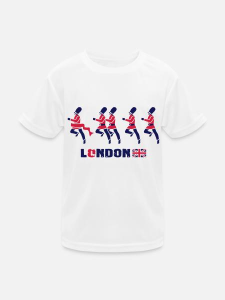 London - Königliche Garde - Kinder Funktions-T-Shirt - Weiß - Vorne