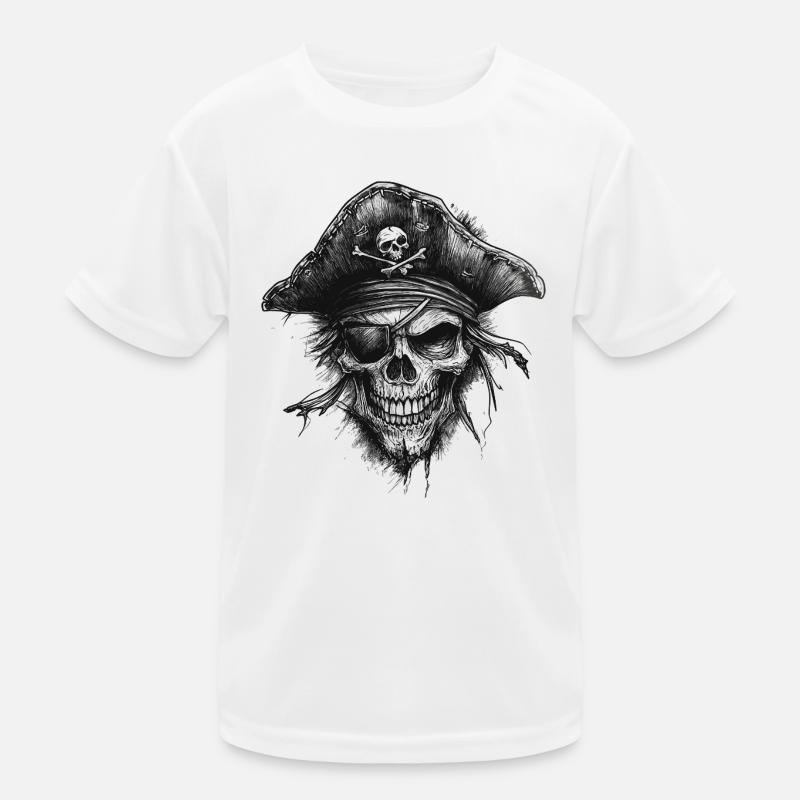 Pirate Skull Kids Functional T-Shirt