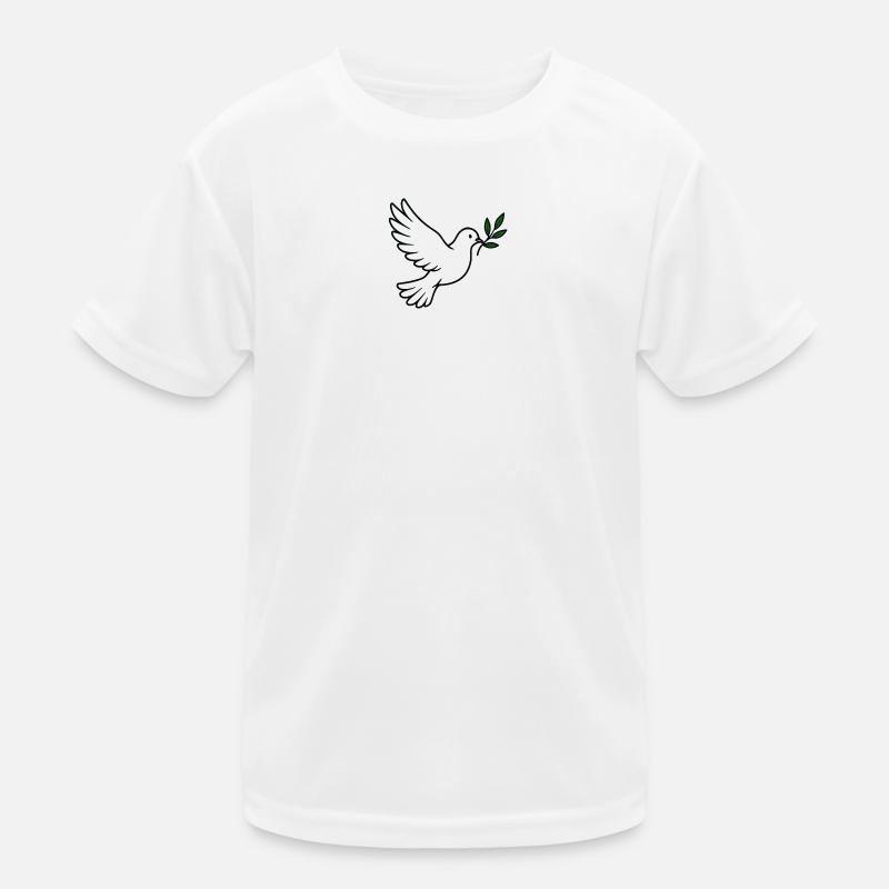 Colombe avec branche d’olivier dans un style sombre T-shirt sport Enfant