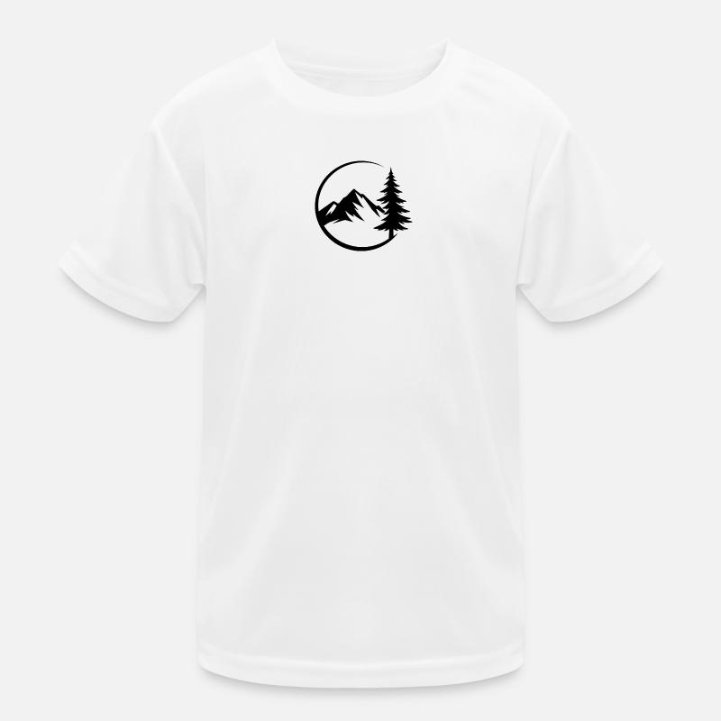 Bergwald Silhouette Kinder Funktions-T-Shirt