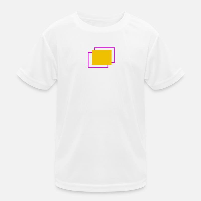 Gelber und fuchsiafarbener gestaffelter Rahmen Kinder Funktions-T-Shirt