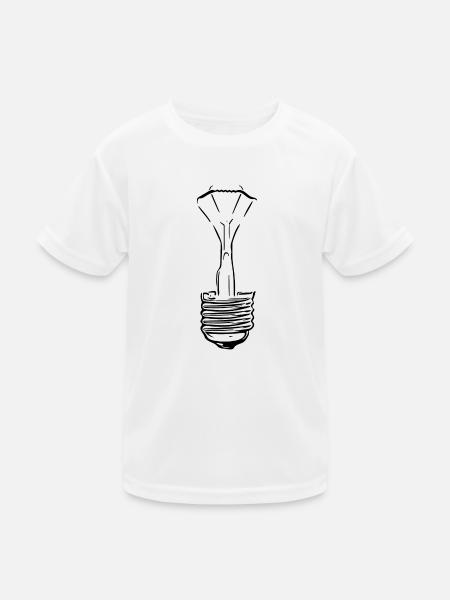 Lampe mit defektem Glaskolben - Kinder Funktions-T-Shirt - Weiß - Vorne