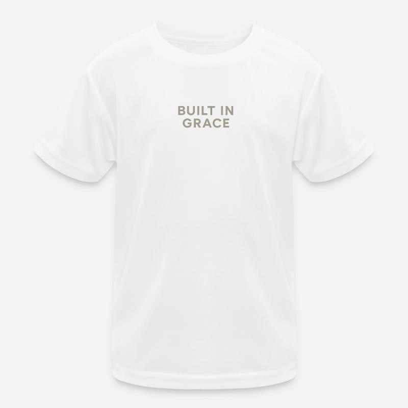 Built in Grace Typography - Kinder Funktions-T-Shirt - Weiß