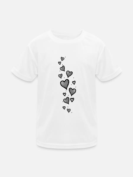 Heart Glitter Heart Glitter - Kids Functional T-Shirt - white - Front