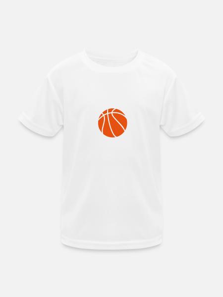 Basketball - Kinder Funktions-T-Shirt - Weiß
