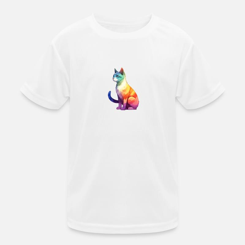 Pride Cat - Kinder Funktions-T-Shirt - Weiß