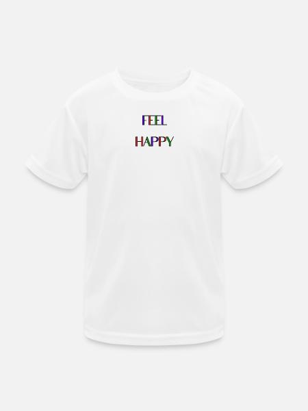 GLÜCKLICH. KOSTENLOS. FREIHEIT. WOHLFAHRT. ZEN. MEDITATION. - Kinder Funktions-T-Shirt - Weiß - Vorne