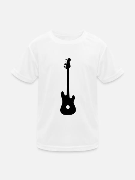 Gitarre - Kinder Funktions-T-Shirt - Weiß