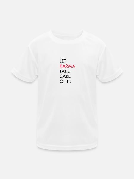 Karma - Kinder Funktions-T-Shirt - Weiß - Vorne