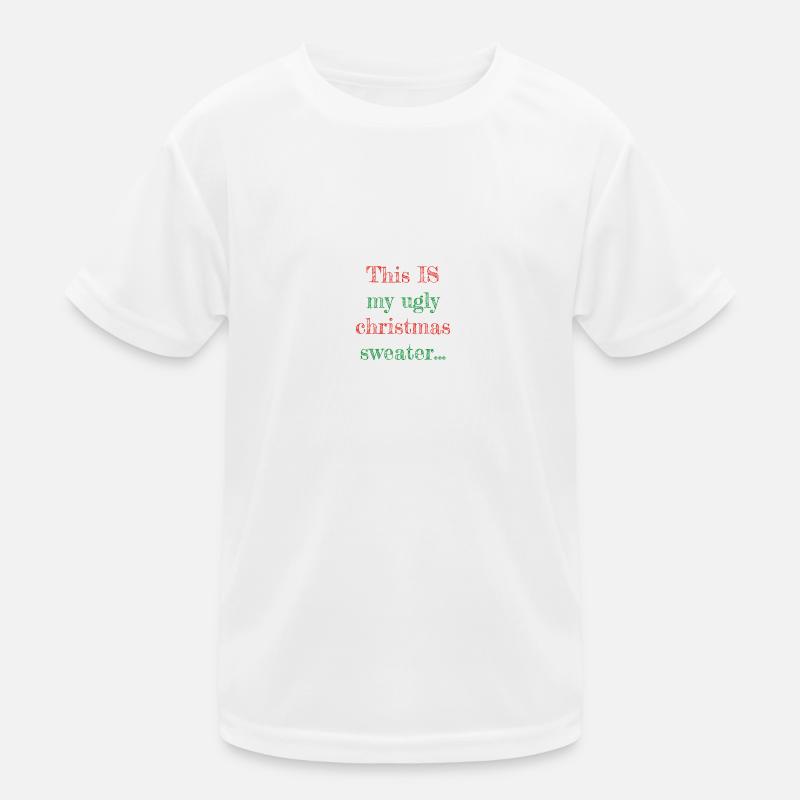 Hässlicher Weihnachtspullover - Kinder Funktions-T-Shirt - Weiß