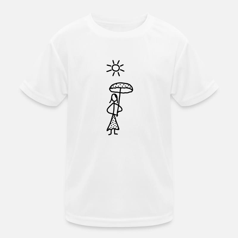 Frau mit Sonnenschirm Kinder Funktions-T-Shirt