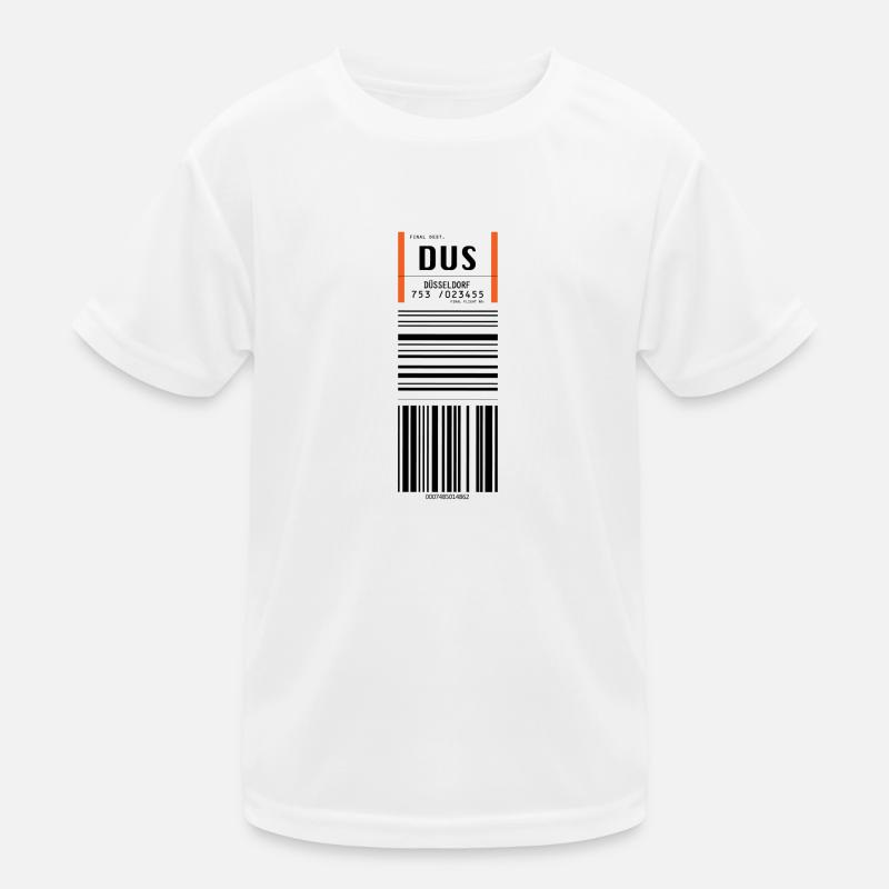Flughafen Düsseldorf DUS - Kinder Funktions-T-Shirt - Weiß