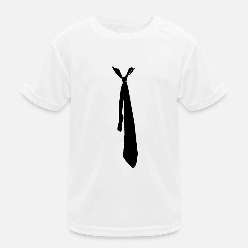 Schlips - Krawatte - Kinder Funktions-T-Shirt - Weiß