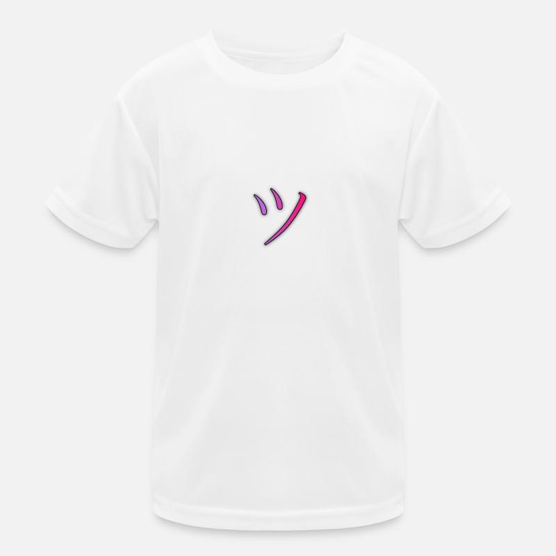 Smiling face slanted mouth cheerful Kids Functional T-Shirt