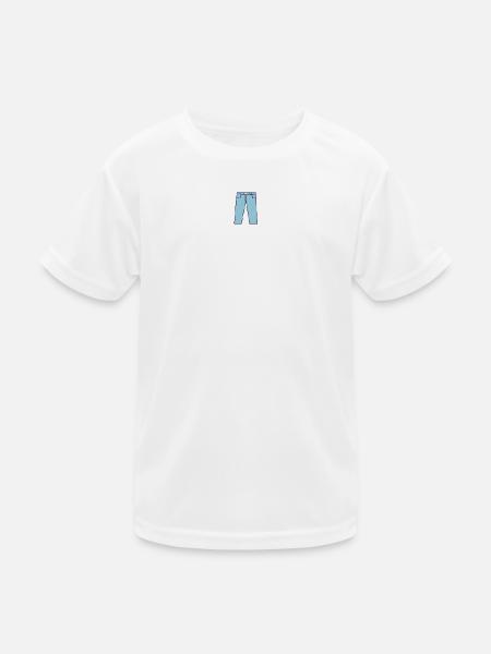 Pixel Jeans: Blue Retro - Kids Functional T-Shirt - white - Front