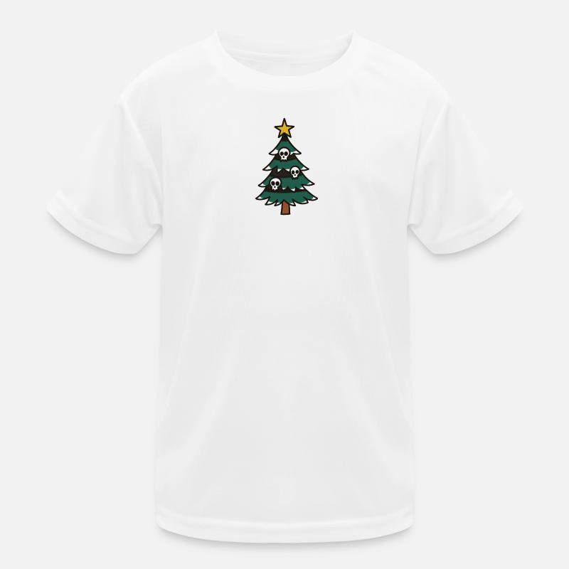 Düsterer Weihnachtsbaum mit Totenköpfen Kinder Funktions-T-Shirt