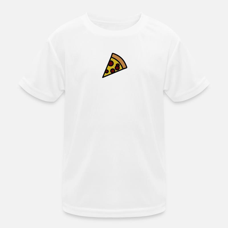 Minimalist Pizza Slice Illustration Kids Functional T-Shirt