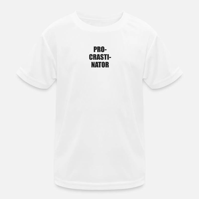 Prokrastinator Typo-Block Kinder Funktions-T-Shirt