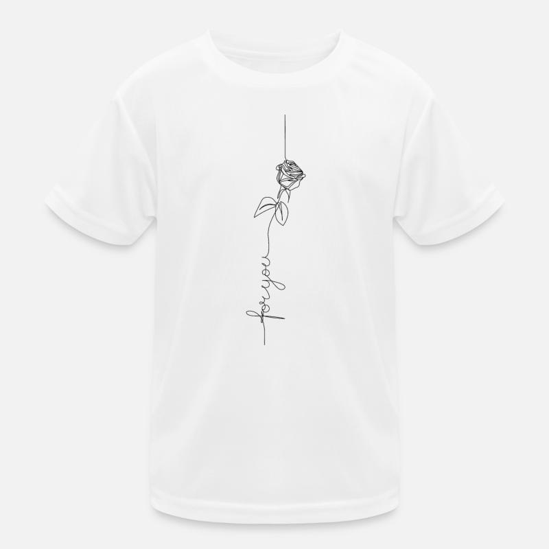 Für Sie - mit einer Linie Rose - Kinder Funktions-T-Shirt - Weiß