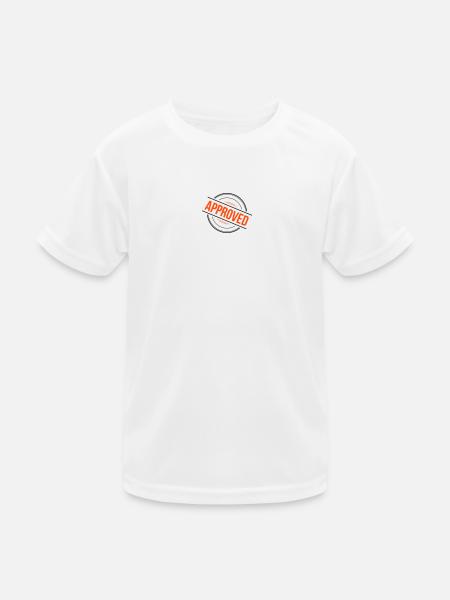 Tampon approuvé – 2 couleurs - T-shirt sport Enfant - blanc - Devant