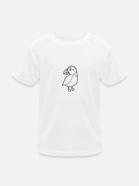 Papageitaucher Puffin - Kinder Funktions-T-Shirt - Weiß - Vorne